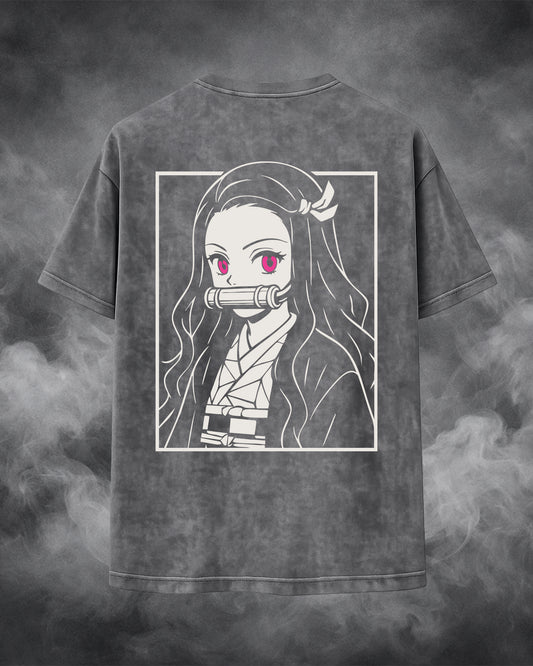 Polera Nezuko Acid Wash